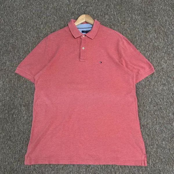 [BUNJANG] Tommy Hilfiger Melange Coral Short Sleeve Polo Shirt L/G / 타미힐피거 반팔 카라티 L/G