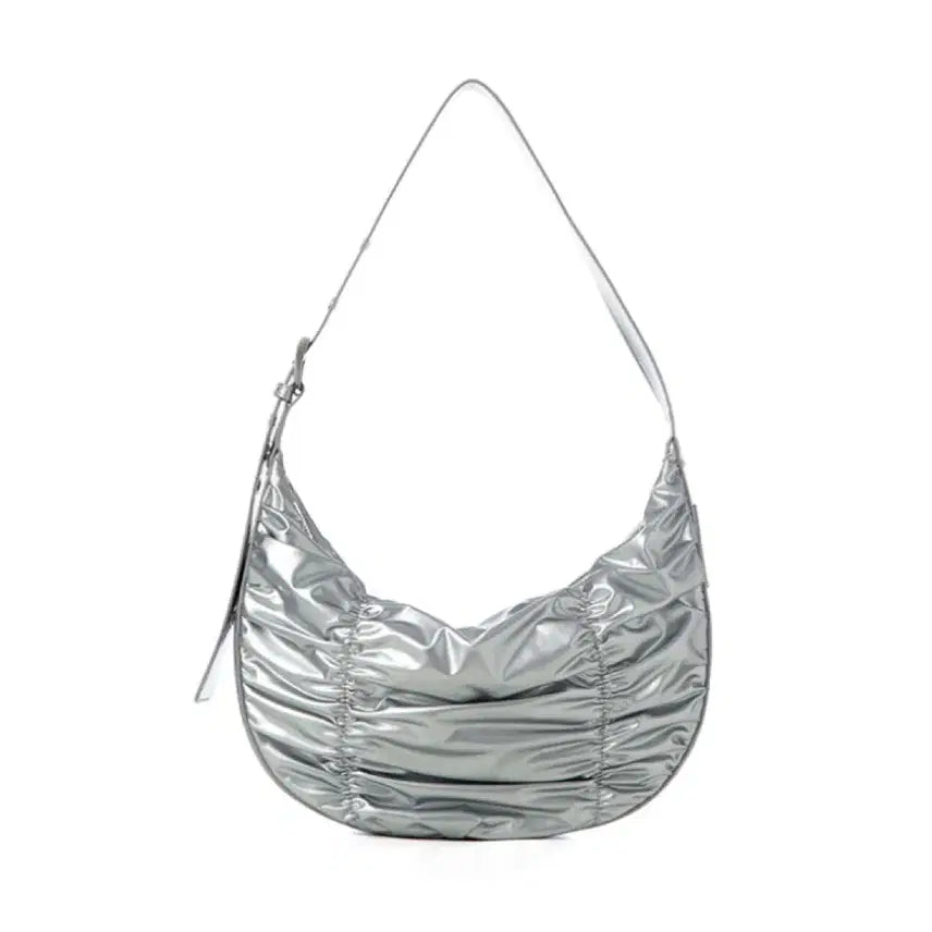 [BUNJANG] Nata Silver Square Shoulder Bag Tote Bag Crossbody Bag / 스퀘어라인 나타 실버 숄더백 토트백 크로스백 가방