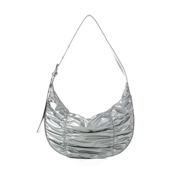 [BUNJANG] Nata Silver Square Shoulder Bag Tote Bag Crossbody Bag / 스퀘어라인 나타 실버 숄더백 토트백 크로스백 가방