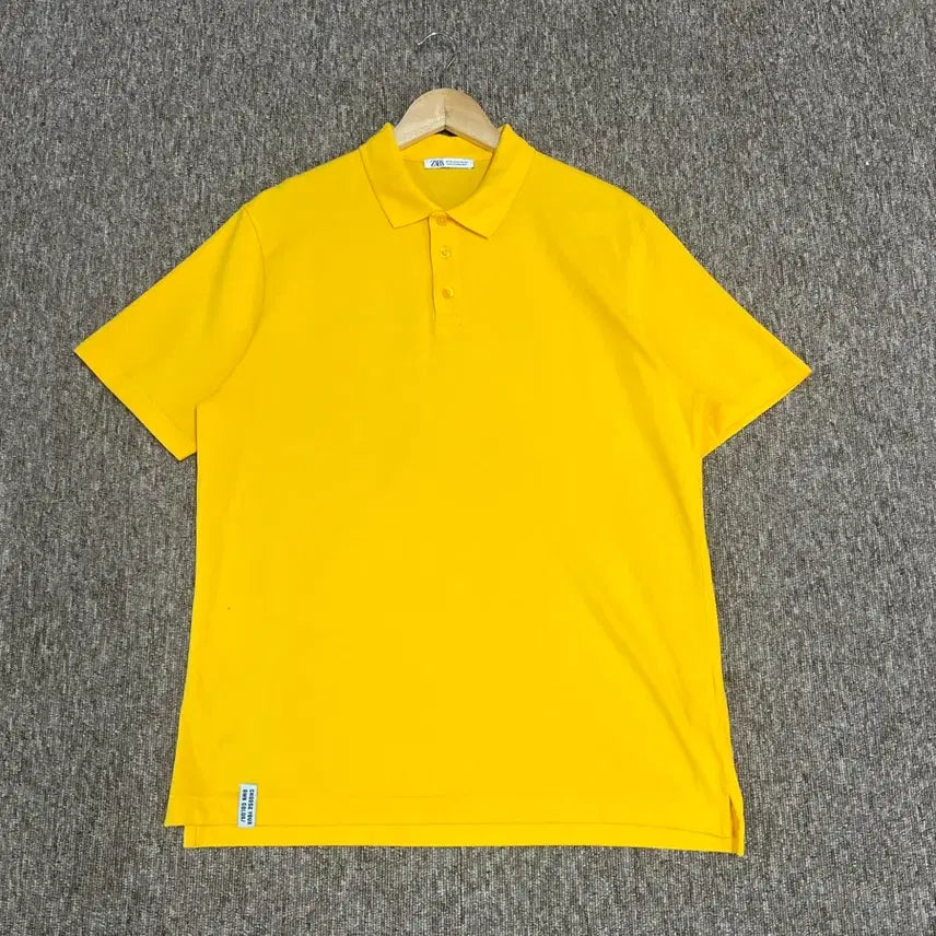 [BUNJANG] Zara Yellow Short Sleeve Polo Shirt M / 자라 ZARA 옐로우 반팔 카라티 M