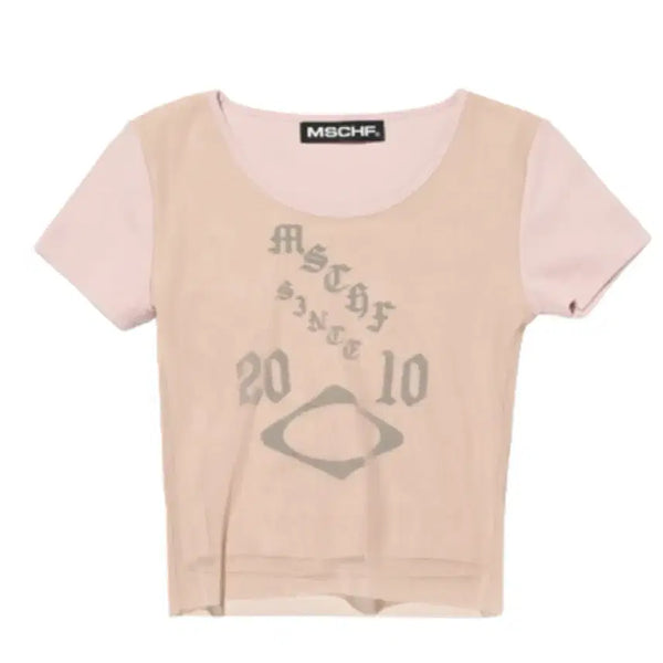 [BUNJANG] Mischief Sheer Mesh Top Beige S / 미스치프 시어 메쉬 탑 베이지 S