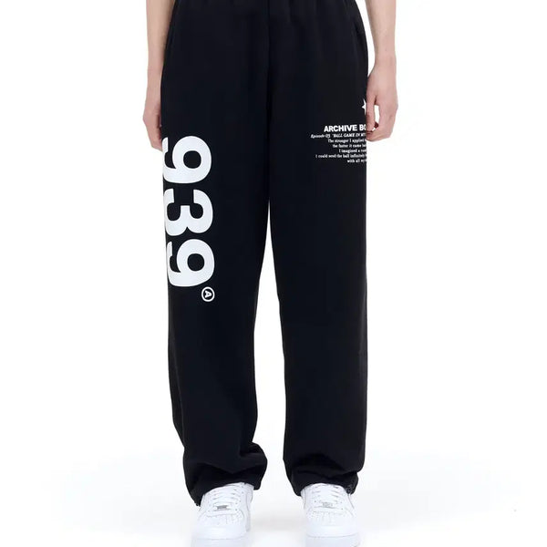 [BUNJANG] Archive Bold 939 Logo Suede Pants M / 아카이브 볼드 939 로고 스웨이트 팬츠 M