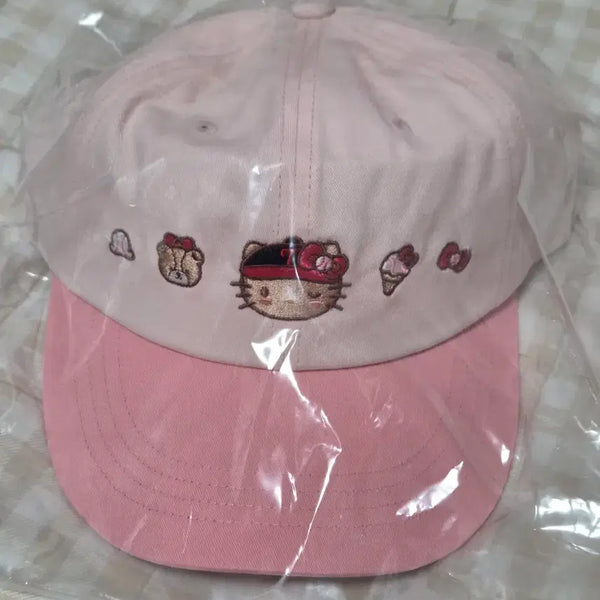 [BUNJANG] LG Twins Hello Kitty Tanning Kitty Pink Pop Ball Cap / 엘지트윈스 헬로키티 태닝키티 핑크 팝 볼캡 모자 판매