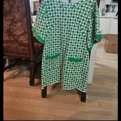 [BUNJANG] Partysu Green Patterned Dress / 파티수 원피스