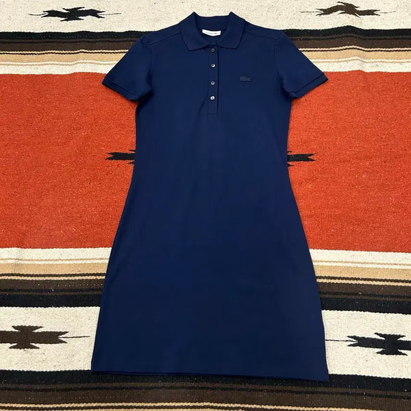 [BUNJANG] Lacoste Ribbed Collar Mini Dress / 라코스테 카라원피스