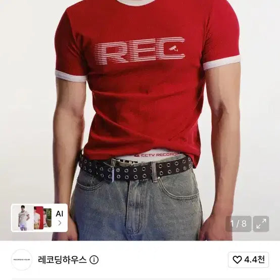 [BUNJANG] Recording House Red T-Shirt M Size / 새상품)레코딩하우스 티 레드 M사이드
