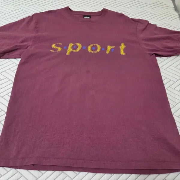 [BUNJANG] Stussy Dot Sport T-shirt Large / 스투시 닷 스포츠 티셔츠 베리 L 라지