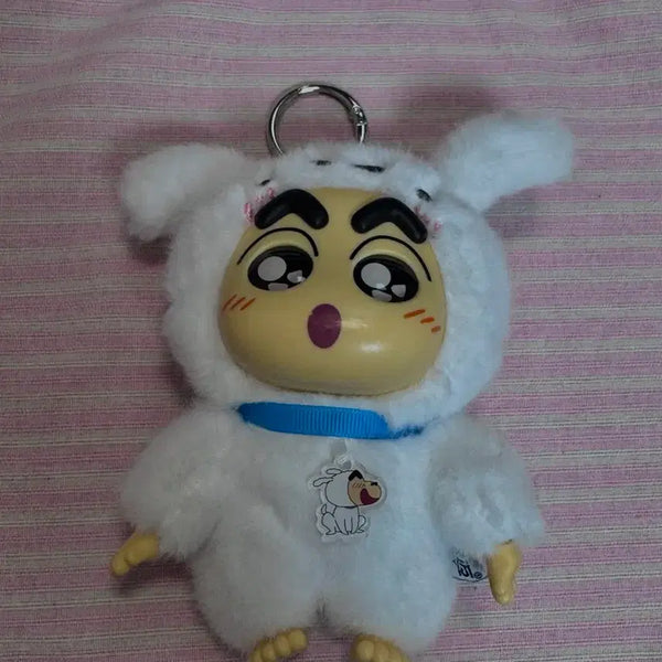 [BUNJANG] Crayon Shin-chan Shiro (Snowy) Plush Costume Keychain / 짱구 라부부 흰둥이 인형탈 코스튬 키링 판매
