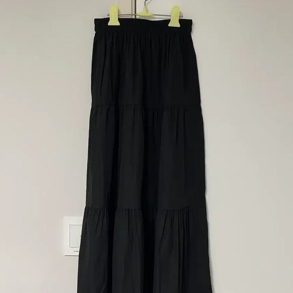 [BUNJANG] miello Black Banding Maxi Long Skirt / [새상품]miello 미엘로 캉캉 밴딩 맥시 롱스커트