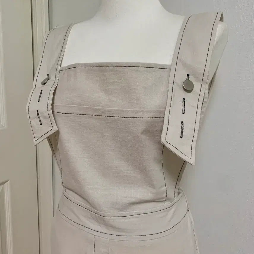 [BUNJANG] Mins Shop Stitch Point Overalls Jumpsuit / 새상품)민스샵 스티치 포인트 멜빵바지 점프수트