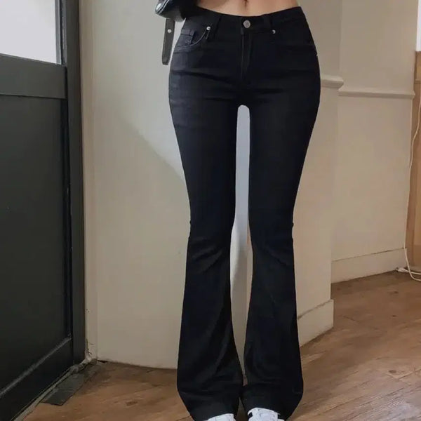 [BUNJANG] Low-Rise Hip Padded Bootcut Long Pants / 로우라이즈 골반뽕 부츠컷 롱팬츠
