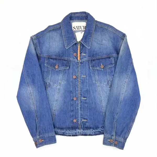 [BUNJANG] Säter Gabong Washed Denim Trucker Jacket Medium Blue / 세터 가봉 워시드 데님 트러커 자켓 미디움 블루