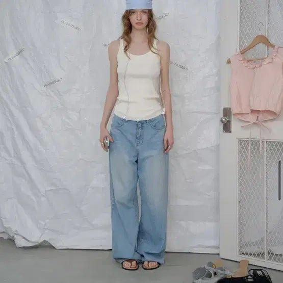 [BUNJANG] Francamerico Square Button Knit Sleeveless - Ivory / 프랑메리코 Knit Sleeveless  새상품