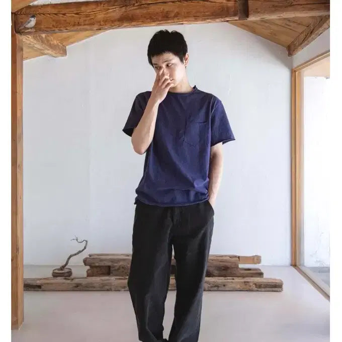 [BUNJANG] Ham Roll Pocket T-Shirt Grape / [1] ham 롤 포켓 티셔츠 grape