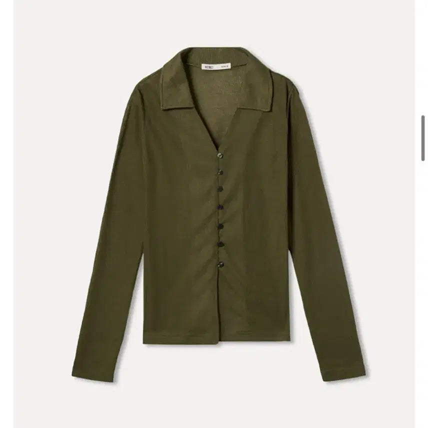 [BUNJANG] MIXXO Ribbed V-Neck Long Sleeve T-Shirt / 미쏘 골지 브이넥 긴팔(1번착용)