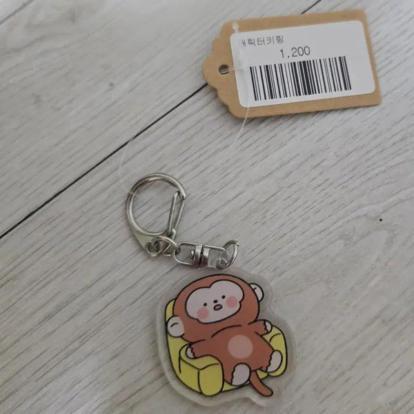 [BUNJANG] Cute Monkey Scrub Acrylic Keyring Keychain Capsule Toy / 귀여운 원숭이 랜덤 렌덤 스크럽 아크릴 키링 열쇠고리 키케이스 캡슐토이