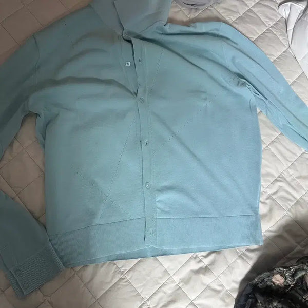 [BUNJANG] Matin Kim Pastel Blue Knit Cardigan / 마땡킴 파스텔 블루 니트 가디건