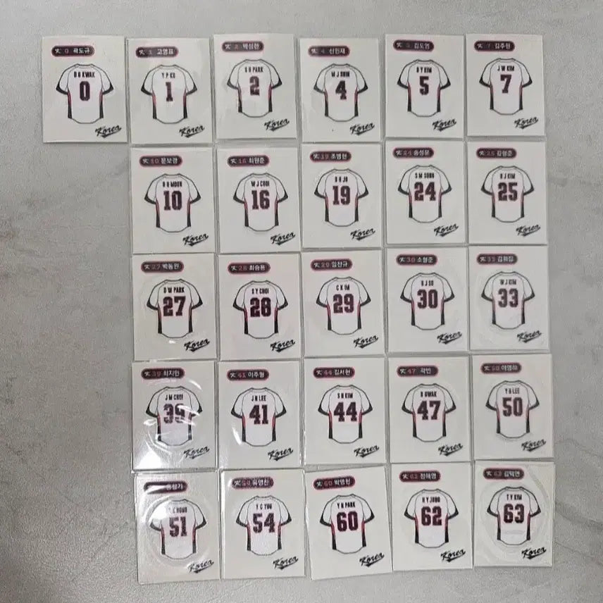[BUNJANG] KBO Team Uniform Stickers Bundle / kbo 크보 국대 26장 유니폼, 각 팀 유니폼 띠부씰 판매