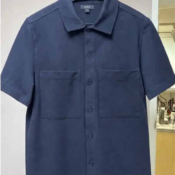 [BUNJANG] COS Navy Short-Sleeve Shirt / COS 네이비 반팔 셔츠