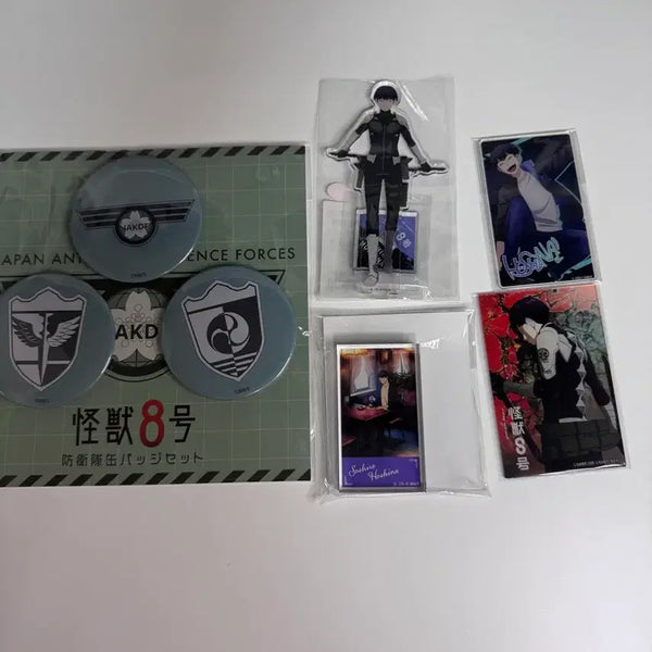 [BUNJANG] Kaiju No. 8 Hoshina Defense Force Acrylic Goods & Can Badge Bundle Set / (일괄) 괴수8호 호시나 아크릴 굿즈,방위대 캔뱃지 세트