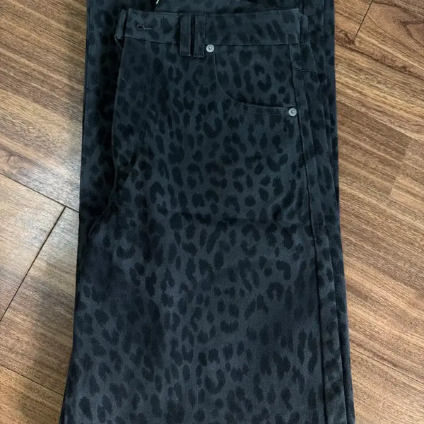 [BUNJANG] ODESS Leopard Charcoal Pants / 오데스 레오파드 차콜 팬츠