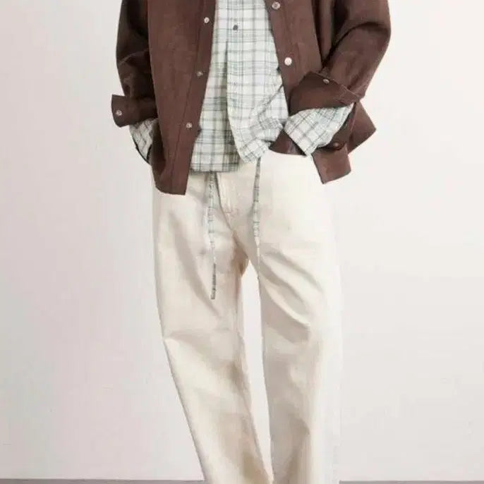 [BUNJANG] Ami Men's Check Poplin Boxy Shirt / (시착만 한번 한 새상품) 아미 남성 체크 포플린 박시 셔츠