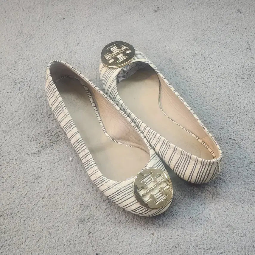 [BUNJANG] Tory Burch Striped Pattern Ballet Flats / 빈티지존 토리버치  플랫 슈즈 225