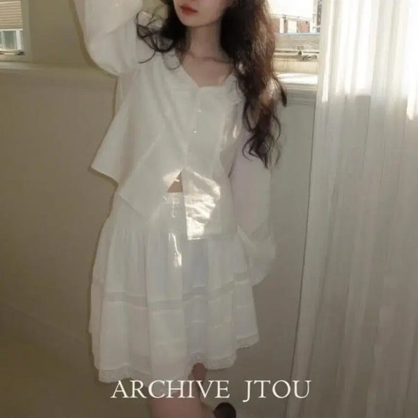 [BUNJANG] Archive J2U Lace Skirt (Ivory) / 아카이브제이투유 레이스 스커트(아이보리)