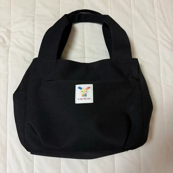 [BUNJANG] Usahana Black Tote Bag Shoulder Bag / 우사하나 검정색 토트백 숄더백