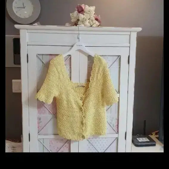 [BUNJANG] Zara Yellow Knit Cardigan Sweater / 자라 니트 스웨터 가디건/55-66