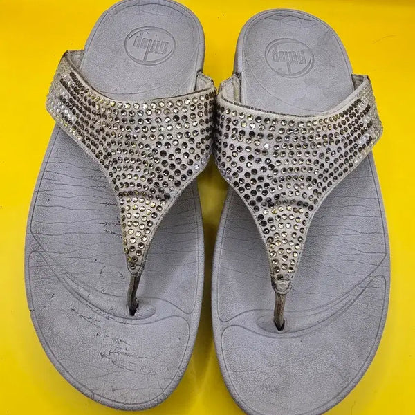 [BUNJANG] Fitflop Crystal Slide Sandals / 핏플랍 크리스탈 조리 슬리퍼