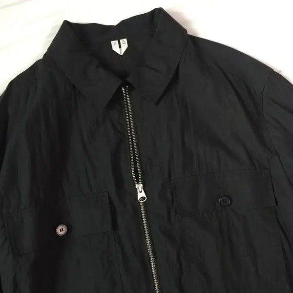 [BUNJANG] Arket Nylon Zip-Up Shirt Black 50 / arket 아르켓 나일론 집업 셔츠 블랙 50