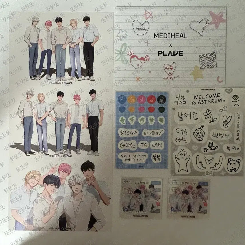 [BUNJANG] PLAVE Medihair Postcard Sticker Bundle Set / 플레이브 메디힐 엽서 스티커 일괄