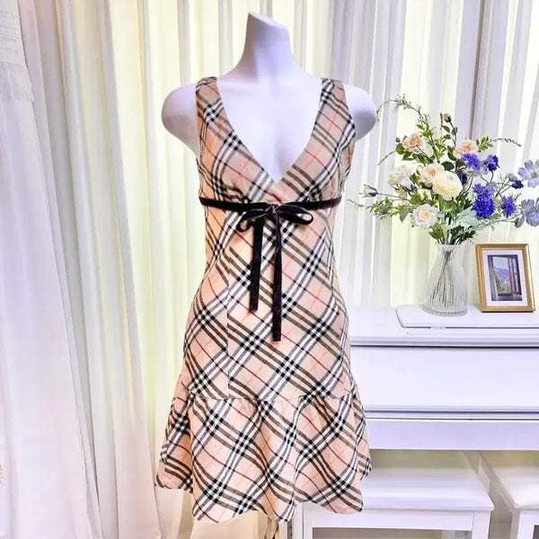 [BUNJANG] Burberry Blue Label Check Midi Dress / BURBERRY 버버리 블루라벨 체크 원피스