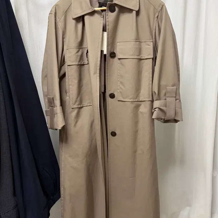 [BUNJANG] MINE Women's Beige Trench Coat / 마인 여성 트렌치 코트 베이지