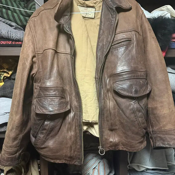 [BUNJANG] Redskins Brown Leather Jacket / 레드스킨스 브라운 레더 자켓
