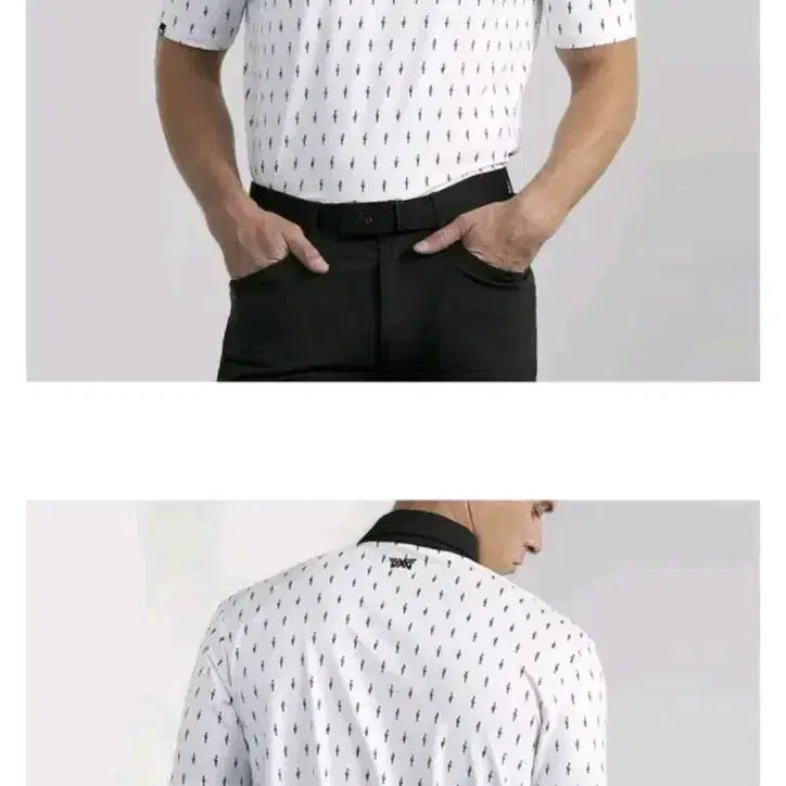 [BUNJANG] PXG Cactus Pattern Short Sleeve Polo Shirt (105) / PXG 골프웨어 반팔 선인장 카라티  105