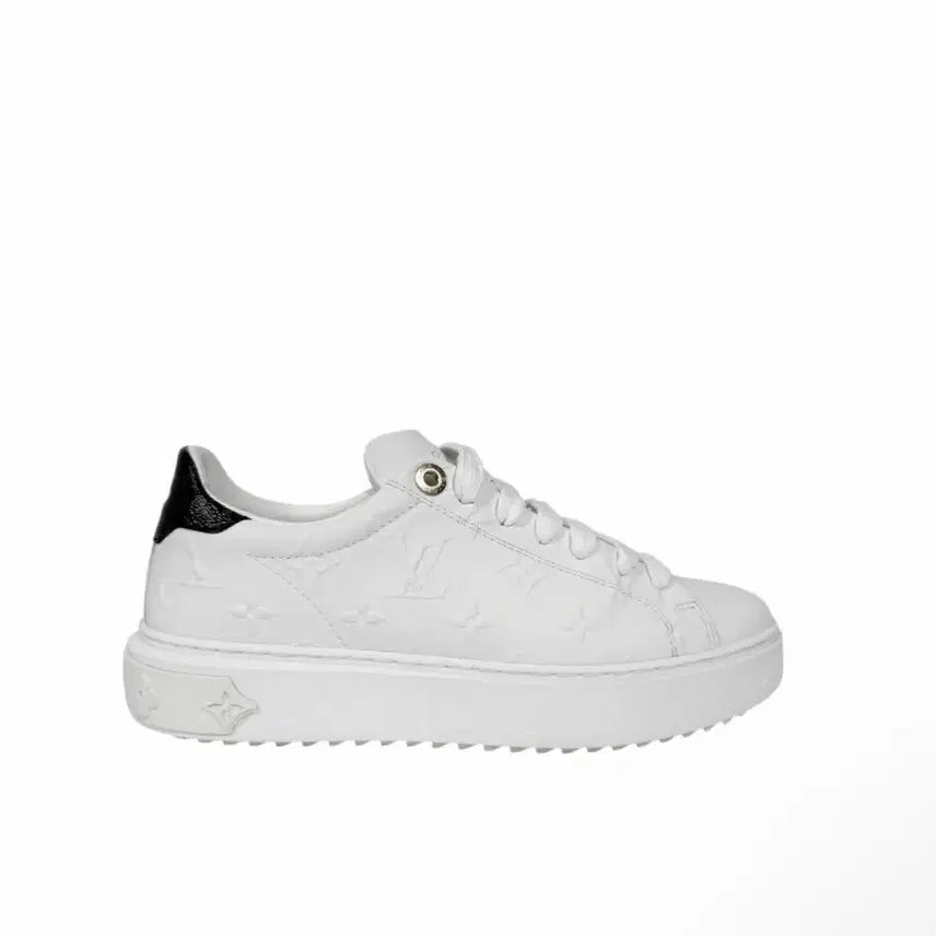 [BUNJANG] Louis Vuitton Timeout Monogram Low-Top Sneakers White Calfskin 100% / [38] 루이비통 타임아웃 모노그램 로우탑 스니커즈 화이트 1AAE5V