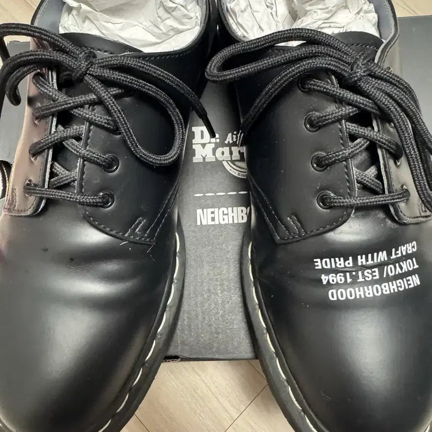 [BUNJANG] Dr. Martens x Neighborhood Smith Smooth Leather Black Shoes / [270]닥터마틴 네이버후드 스미스 스무스 레더 블랙