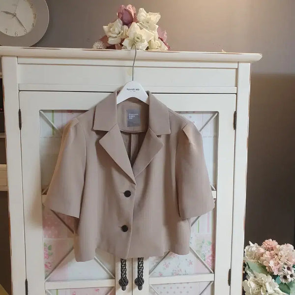 [BUNJANG] 8 Seconds Beige Half-Sleeve Jacket / 에잇세컨즈 자켓/55-67