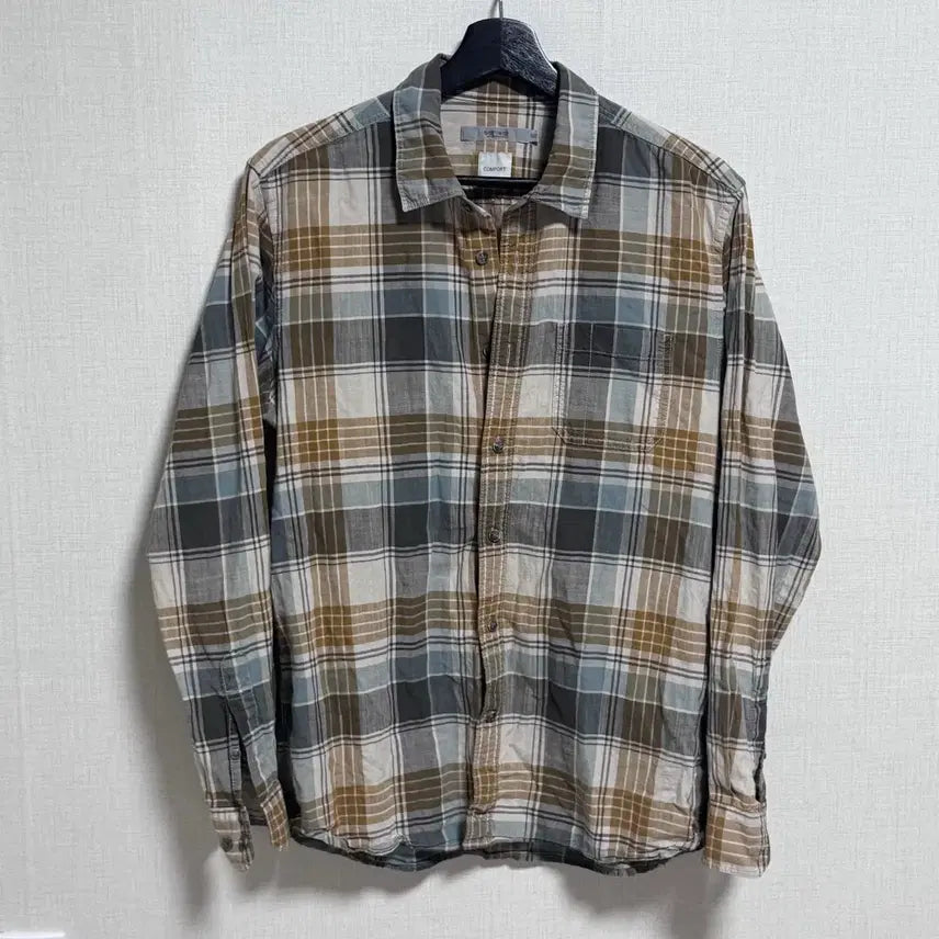 [BUNJANG] Plaid Check Long Sleeve Shirt / (100) 시리즈 체크 남방