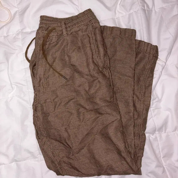 [BUNJANG] Polo Ralph Lauren Preppy Checkered Trousers Men's Pants Brown / 폴로랄프로렌 체크무늬 슬랙스 프렙스터 바지 남성 바지 브라운