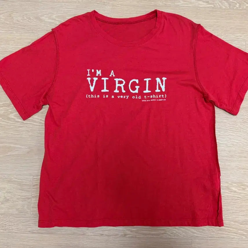 [BUNJANG] Red Short Sleeve T-Shirt / 레드 반팔티