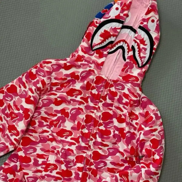 [BUNJANG] BAPE Double Shark Hoodie Pink / 베이프 더블샤크 후드집업 핑크 (급처!)