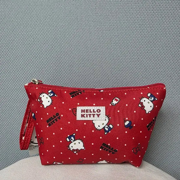 [BUNJANG] Sanrio Hello Kitty Polka Dot Makeup Pouch / 새상품)산리오 헬로키티 화장품 파우치 가방 정리함 레드 빨강 땡땡이