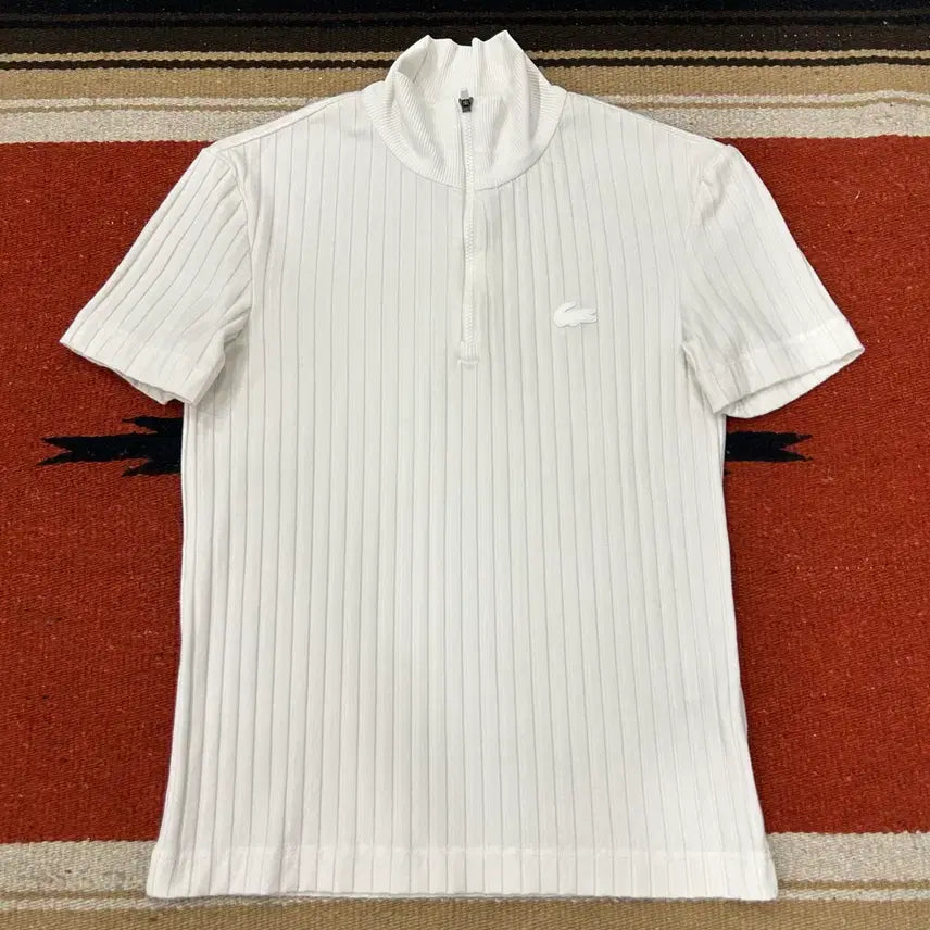 [BUNJANG] Lacoste Logo Zip Polo T-Shirt / 라코스테 로고 폴로 집업 티셔츠