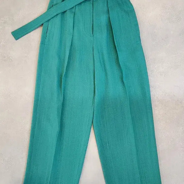 [BUNJANG] Time Women's Semi-Wide Pin-Tuck Slacks (Green, Size 61) / (새상품 대비 75%) 타임 여성 세미 와이드 핀턱 슬랙스 바지