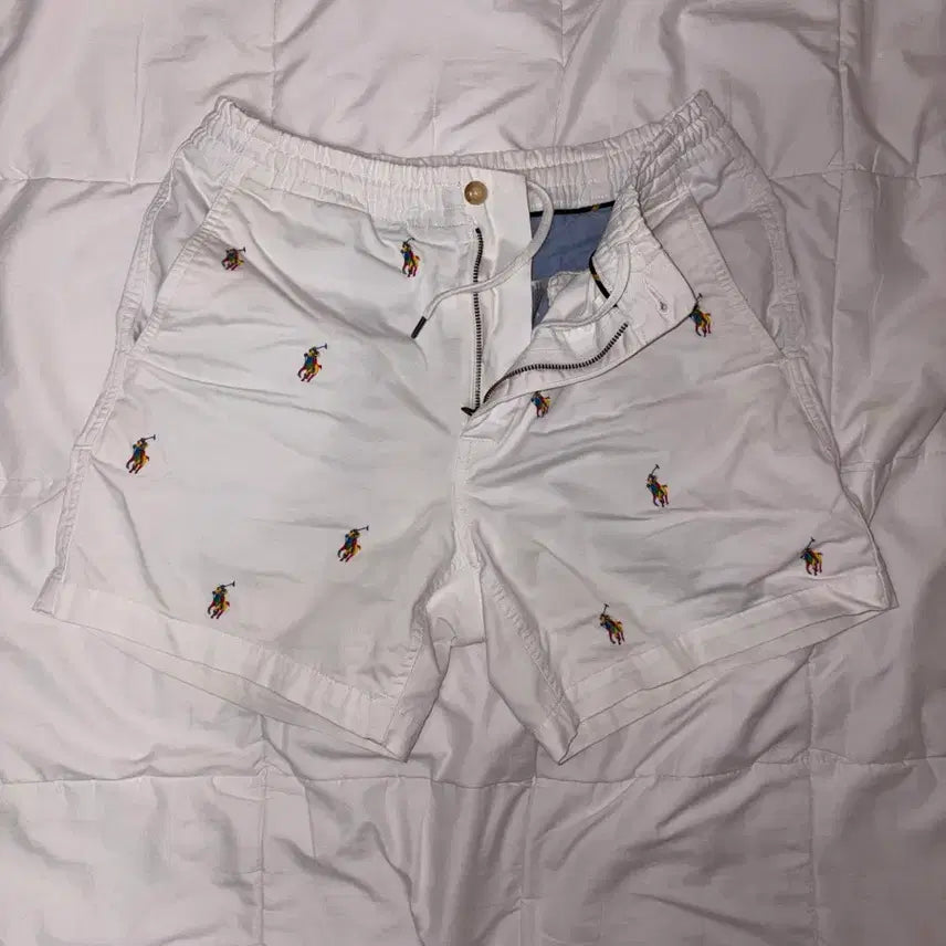 [BUNJANG] Polo Ralph Lauren Prepster Shorts White Lobster Embroidery / 폴로 랄프로렌 프렙스터 쇼츠 반바지 화이트
