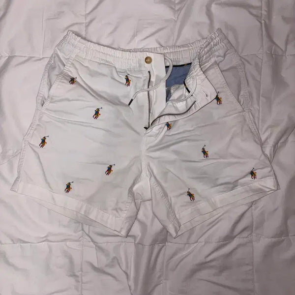 [BUNJANG] Polo Ralph Lauren Prepster Shorts White Lobster Embroidery / 폴로 랄프로렌 프렙스터 쇼츠 반바지 화이트