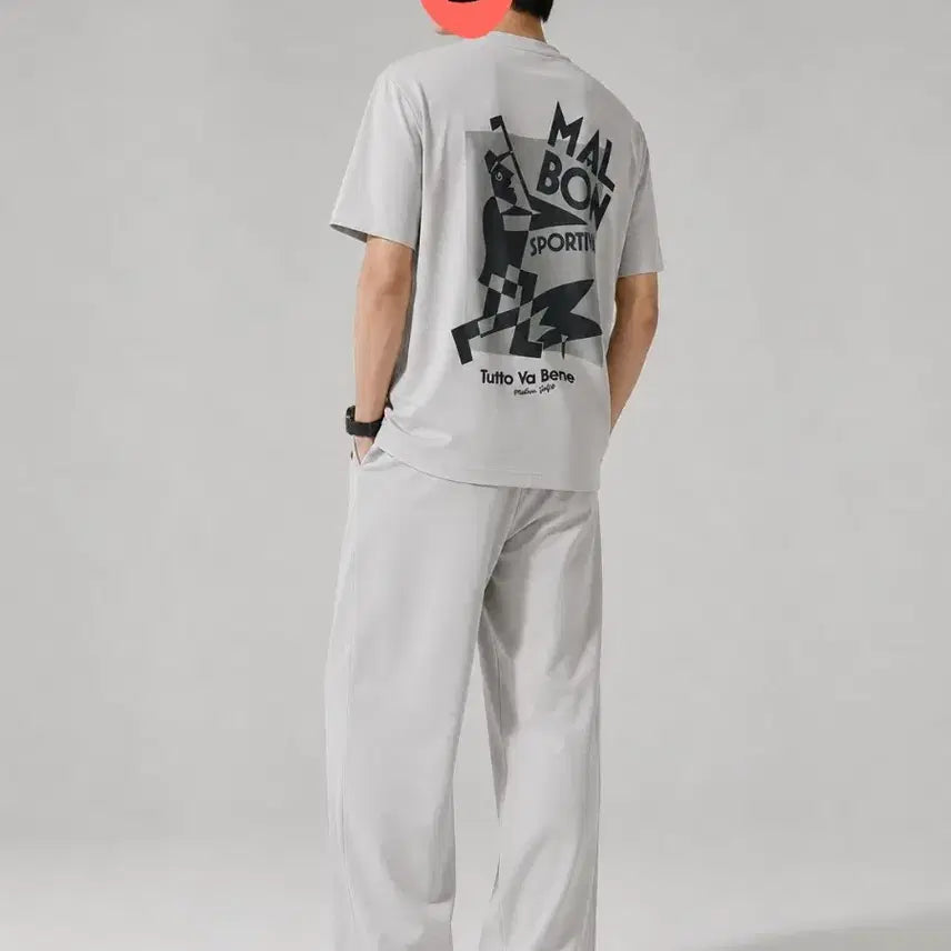 [BUNJANG] Malbon Golf Short Sleeve T-Shirt (Light Grey) M / 말본 골프 반팔 티셔츠 (연그레이) 판매 사이즈 (M)